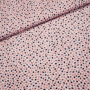 Polyesterový úplet J-2101/2 lososové a béžové střípky, š.150cm (látka v metráži)