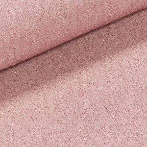 Polyesterový úplet LESK 2872/01 UNI jednobarevný starorůžový se třpytkami, š.140cm (látka v metráži)