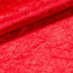 Polyesterový úplet / samet CINIGLIA / VELVET 82, UNI jednobarevný světle červený,  š.150cm (látka v metráži)