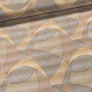 Potahová látka DEKORA ELA abstraktní vzor, modro-béžový, š.140cm (látka v metráži)