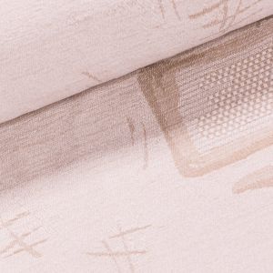 Potahová látka DOMINO VZOR, ornamenty na krémové, š.140cm (látka v metráži)