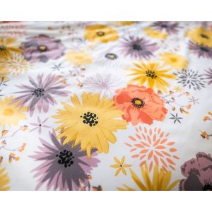 Povlečení ELSA DAISY květinový vzor, žluté, 3 dílné, bavlna hladká, 140x200cm + 70x90cm + 40x40cm