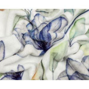 Povlečení LILY mikroflanel, modré květiny 140x200cm + 70x90cm