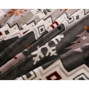 Povlečení MAGIC FLAKE hnědý severský vzor, mikroflanel, 140x200cm + 70x90cm