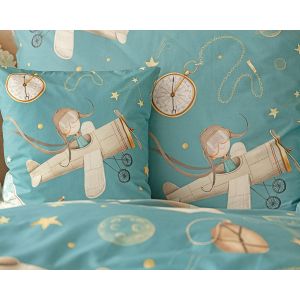 Dětské povlečení Matějovský LITTLE PRINCE, tyrkysové, bavlna hladká digitál, 140x200cm + 70x90cm
