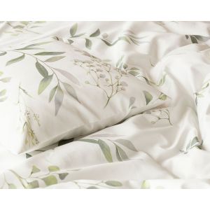 Povlečení Matějovský JASMINE zelené lístky na smetanové (více materiálů, rozměrů)