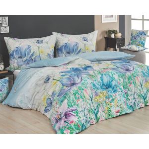 Povlečení Matějovský KENZIE, květinový vzor, modré, bavlna hladká digitál (více rozměrů)