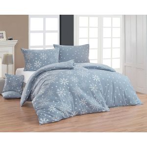 Povlečení Matějovský SNOWFLAKES, sněhové vločky, modré, flanel premium (více rozměrů)