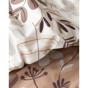 Povlečení Matějovský VALERY, rostlinný motiv, béžovo-hnědá (více materiálů, rozměrů)