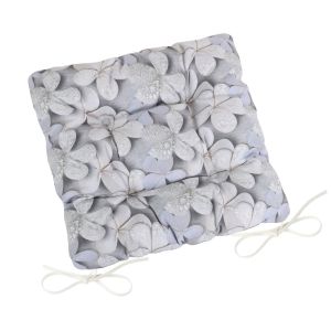 Prošívaný sedák DITA 41/401, ŠEDÝ KVĚT, čtverec 40x40cm