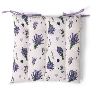 Prošívaný sedák PROVANCE 3 QK-184, levandule, fialová, čtverec 40x40cm