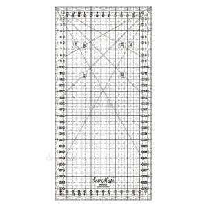 Rastrové pravítko na patchwork, látky DONWEI M1632 BK, černý popis, 16x32cm