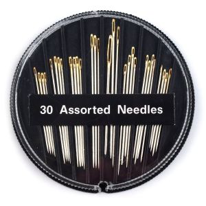 Jehly / sada jehel KOMPAKT SHARPS 010587 zlatá ucha, nikl, 30 kusů (mix velikostí)