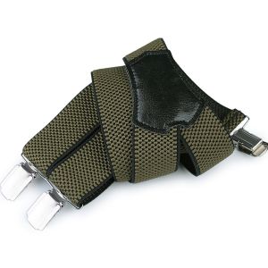 Šle pánské s texturou, délka 120cm, šíře 3,5cm, tvar Y, khaki zelené, 650265/10