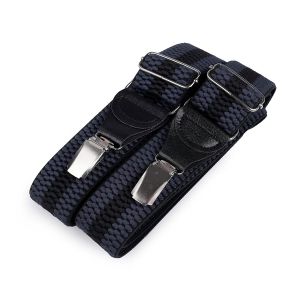 Šle pánské s texturou, hipster styl, PRUHY TMAVĚ MODRÉ, délka 120cm, šíře 4cm, tvar Y, modrá delta, 650366/02