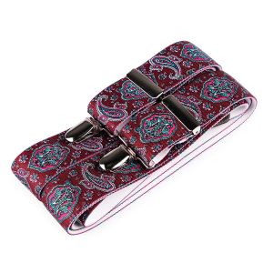 Šle pánské PAISLEY - KAŠMÍROVÝ VZOR, délka 120cm, šíře 3,5cm, tvar Y, bordó, 650386/02