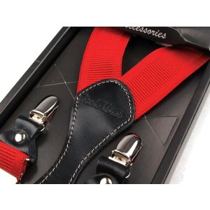 Šle pánské PAOLO UDINI / 27, délka 110cm, šíře 3,5cm, tvar Y, červené