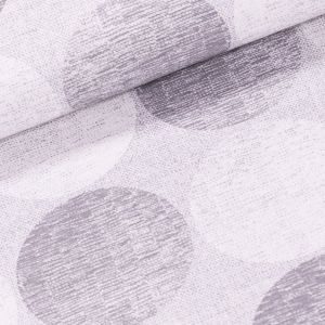 Směsové plátno LONETA, šedá kola / koule, š.140cm (látka v metráži)