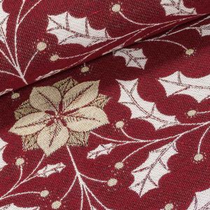 Směsové plátno vánoční SUGAR PLUM 02, mahonka na vínové, š.140cm (látka v metráži)