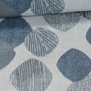 Ubrus PVC s textilním podkladem 182.5, šedo-modré oválky, š.140cm (metráž)