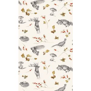 Ubrus PVC s textilním podkladem 224.01, myslivecký, podzim v lese, smetanový, š.140cm (metráž)