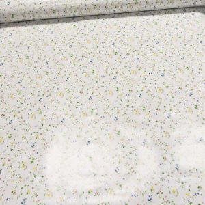 Ubrus PVC s textilním podkladem 5744110 drobné květinky na bílé, š.140cm (metráž)