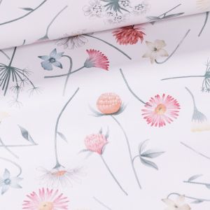 Ubrus PVC s textilním podkladem 5R3/03, luční kvítí na smetanové, š.140cm (metráž)