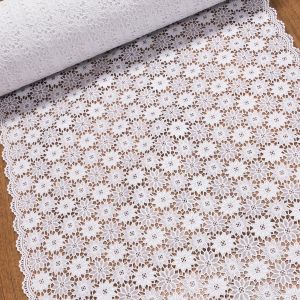 Ubrus PVC / štola DUTCH 2944, krajka, květina bílá, š.50cm (metráž)