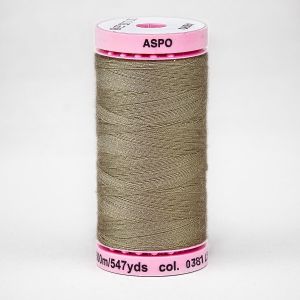 Univerzální šicí nit Amann ASPO 120 polyesterová, hnědá khaki 0381, návin 500m 