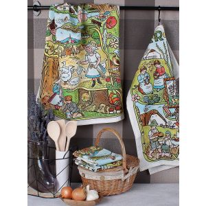 Utěrky JOSEF LADA JARO - LÉTO, zelená, 2 kusy 50x64cm