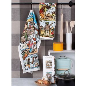 Utěrky JOSEF LADA PODZIM - ZIMA, béžová, 2 kusy 50x64cm