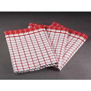 Kuchyňské utěrky EGYPTSKÁ BAVLNA 27, červené drobné káro, 3 kusy, 50x70cm