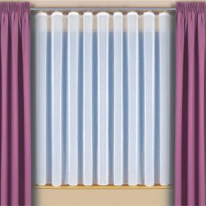 Voálová záclona UNI 001 s olůvkem, bílá (více výšek, v metráži)