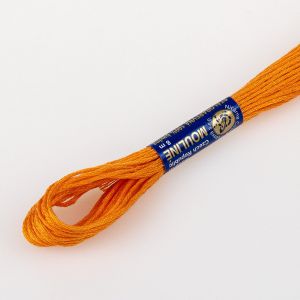 Vyšívací příze MOULINE / MULINKA 2192 tmavě oranžová, jednobarevná, 2g/8m