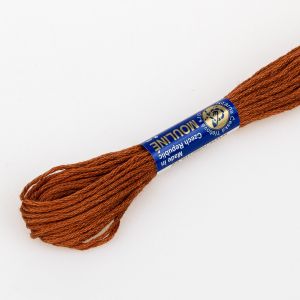 Vyšívací příze MOULINE / MULINKA 7282 kari hnědá, jednobarevná, 2g/8m