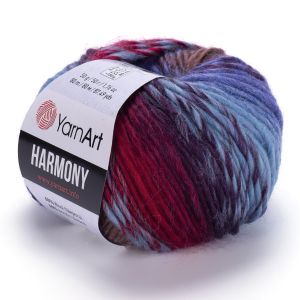 Pletací příze YarnArt HARMONY A-1 fialovo-zeleno-modrá, melírovaná, 50g/80m