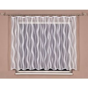 Žakárová záclona PARADISA 3904 vlnka, s bordurou, bílá (více výšek, v metráži)