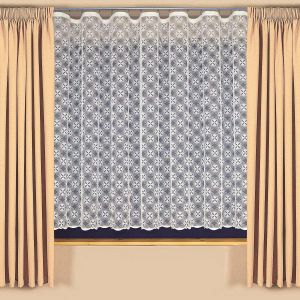 Žakárová záclona A3910 ornamenty, celoplošný vzor, bílá (více výšek, v metráži)
