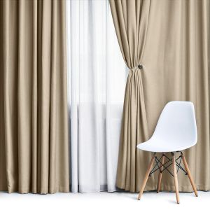 Zatemňovací / termoizolační závěs, blackout jednobarevný UNI OLZ-105 smetanový, šířka 150cm (látka v metráži)