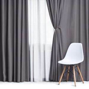 Zatemňovací / termoizolační závěs, blackout jednobarevný UNI OLZ-115 šedý, (více šířek, látka v metráži)