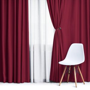 Zatemňovací / termoizolační závěs, blackout jednobarevný UNI OLZ-135 světle vínový, (více šířek, látka v metráži)