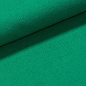 Žebrovaný bavlněný úplet 05500/024 jemný / hladký, zelený, š.35cm (látka v metráži)