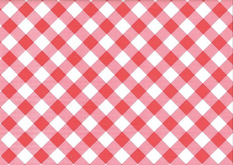 Ubrus PVC s textilním podkladem 5731410, červené diagonální káro, š.140cm (metráž)