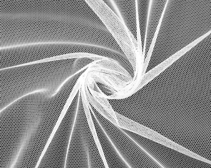 Tyl jemný oděvní, jednobarevná bílá, š.160cm (látka v metráži)