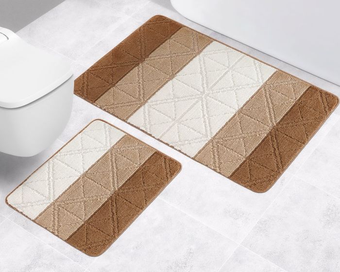 Koupelnová předložka BANY, TROJÚHELNÍKY HNĚDÉ (více rozměrů)