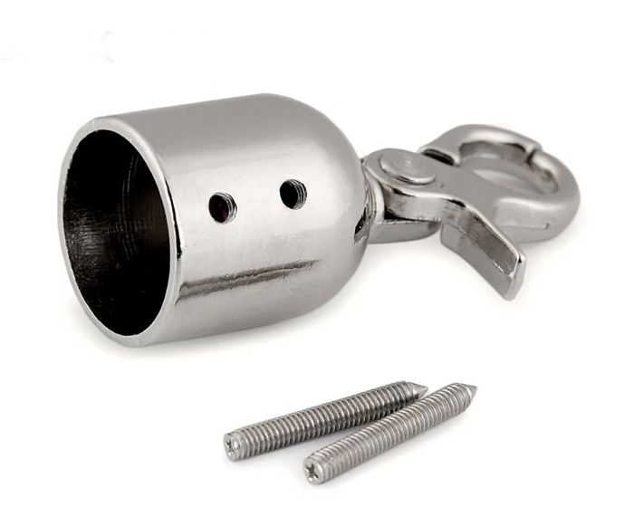 Koncovka s karabinou na ucha, 750725 nikl, stříbrná, vnitřní průměr 15 mm