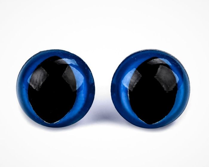 Bezpečnostní oči kočičí, modré, průměr 14mm 