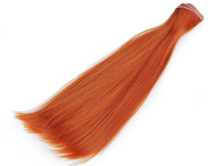 Paruka / vlasy pro panenky 800899/4 rezavá, délka vlasů 20cm, návin 1m