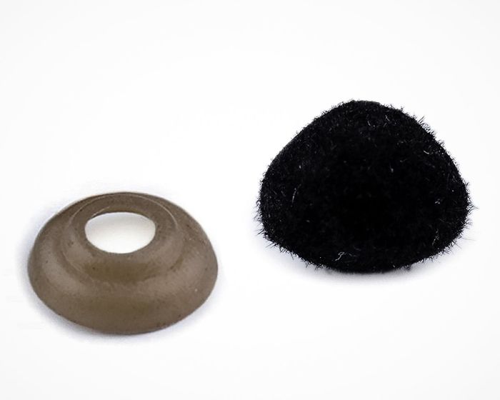 Bezpečnostní nos (čumáček) semišový, jednobarevný černý, 12x15mm