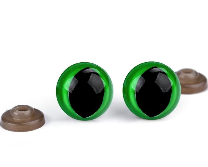 Bezpečnostní kočičí oči, jednobarevné zelené, průměr 14mm 